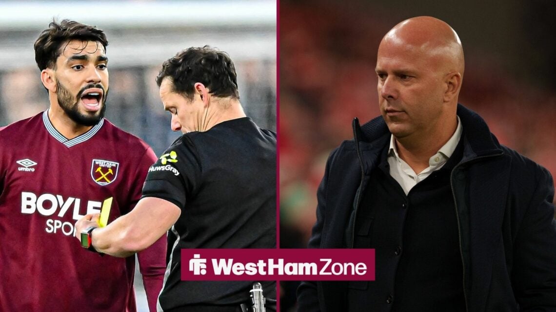 Lucas Paqueta shouting with Arne Slot looking on