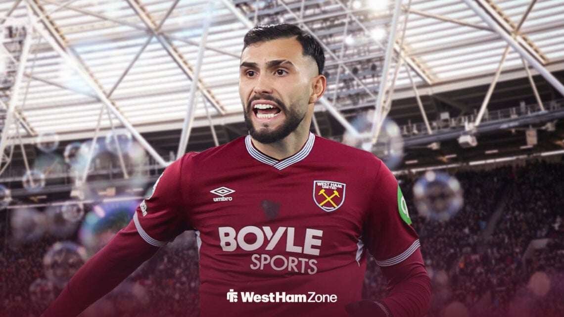 Taty Castellanos in West Ham United kit at London Stadium