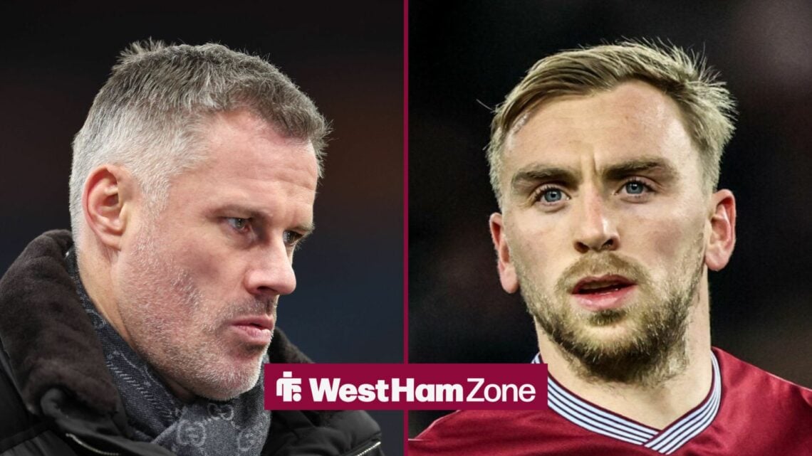 West Ham star Jarrod Bowen and Jamie Carragher.