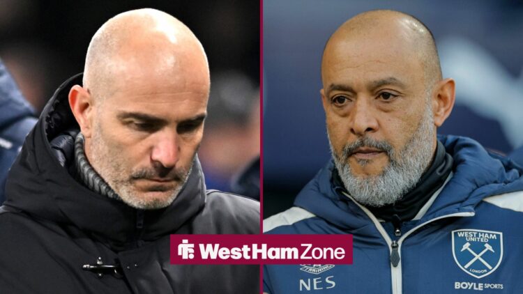 Enzo Maresca and West Ham boss Nuno Espirito Santo.
