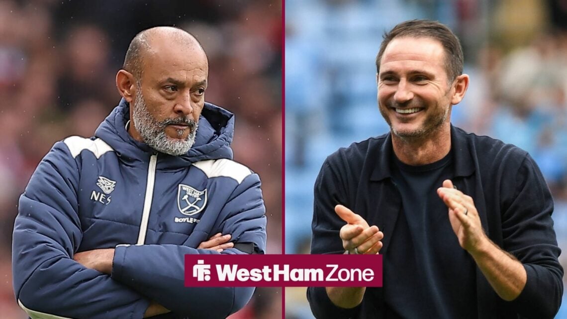 West Ham boss Nuno Espirito Santo and Frank Lampard.
