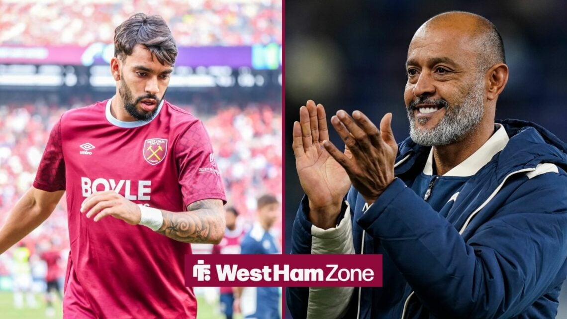 Lucas Paqueta next to Nuno Espirito Santo