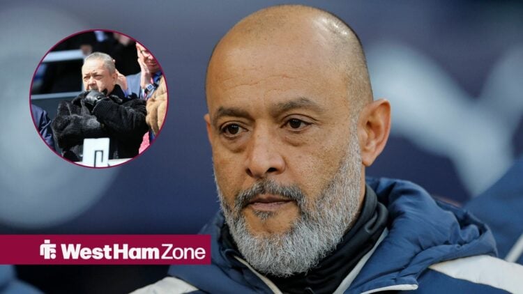 West Ham's Nuno Espirito Santo with David Sullivan inset