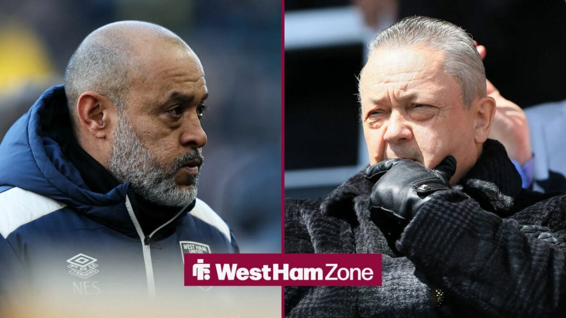 Nuno Espirito Santo opposite David Sullivan with his hand on his chin