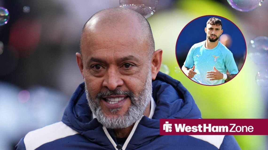 West Ham boss Nuno Espirito Santo with Taty Castellanos inset
