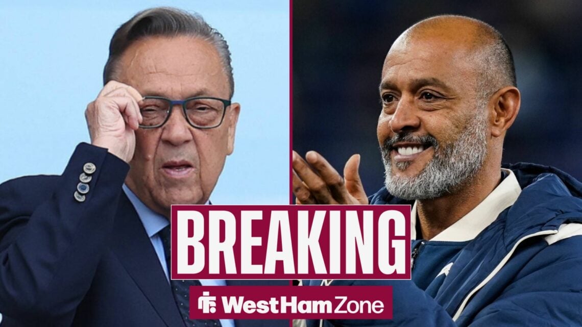 West Ham chief David Sullivan and boss Nuno Espirito Santo.