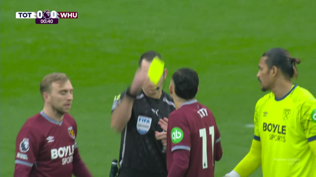 Taty Castellanos booking vs Tottenham