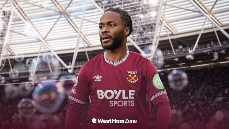 Raheem Sterling in a West Ham kit