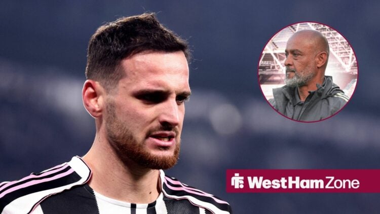 Juventus defender Federico Gatti looks dejected with Nuno Espirito Santo inset picture