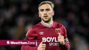 Jarrod Bowen of West Ham United during the Premier League match Wolverhampton Wanderers vs West Ham United at Molineux, Wolverhampton, United Kingdom