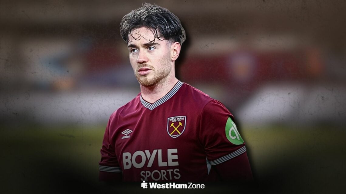 Hayden Hackney in a West Ham shirt