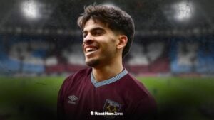 Ez Abde in a West Ham shirt