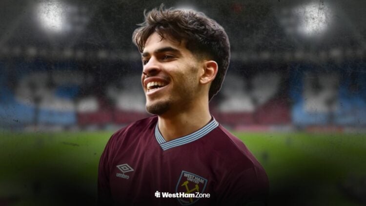Ez Abde in a West Ham shirt