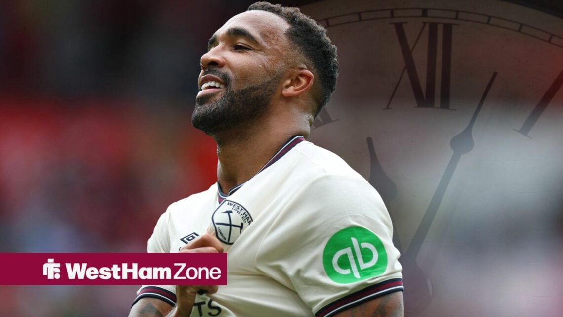 Callum Wilson of West Ham United celebrates after scoring a goal to make it 0-3 during the Nottingham Forest vs West Ham United Premier League matc...