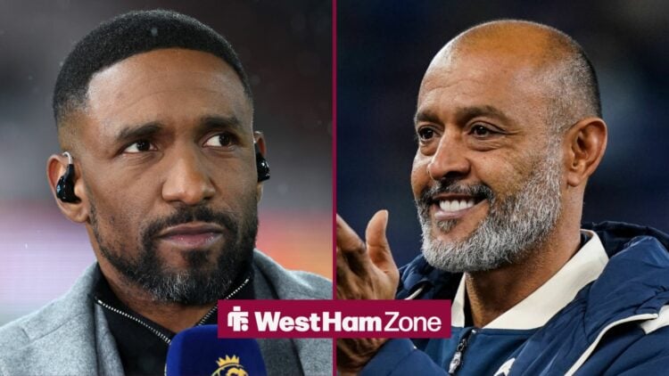 Jermain Defoe as a pundit for Premier League with Nuno smiling
