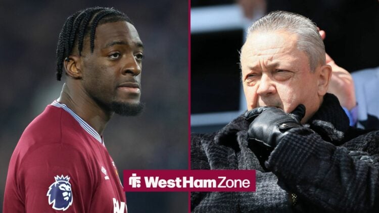 Axel Disasi looking towards David Sullivan