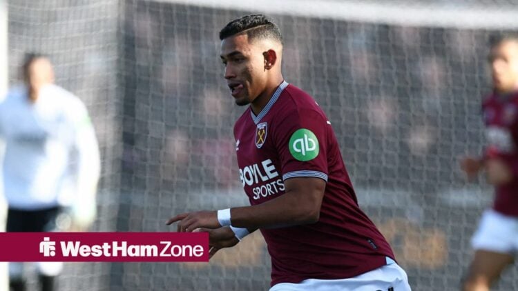 Kieber Lamadrid in action for West Ham in the FA Cup clash with Burton Albion.