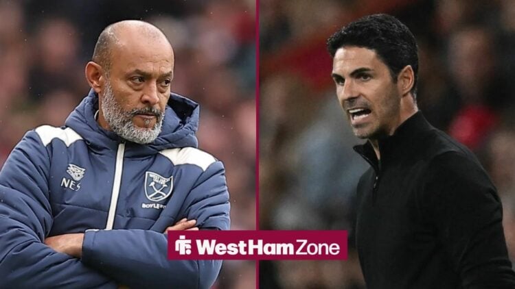 Nuno Espirito Santo next to Mikel Arteta
