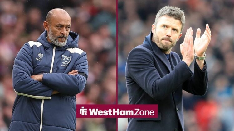 Nuno Espirito Santo next to Michael Carrick