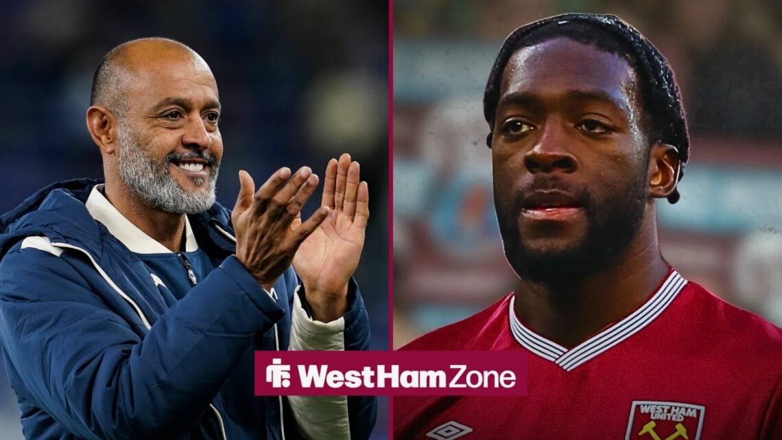 Nuno Espirito Santo clapping next to Axel Disasi