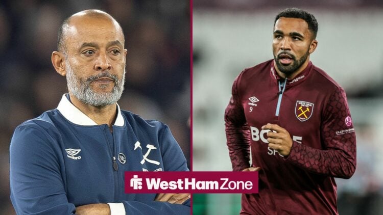 Nuno Espirito Santo next to Callum Wilson