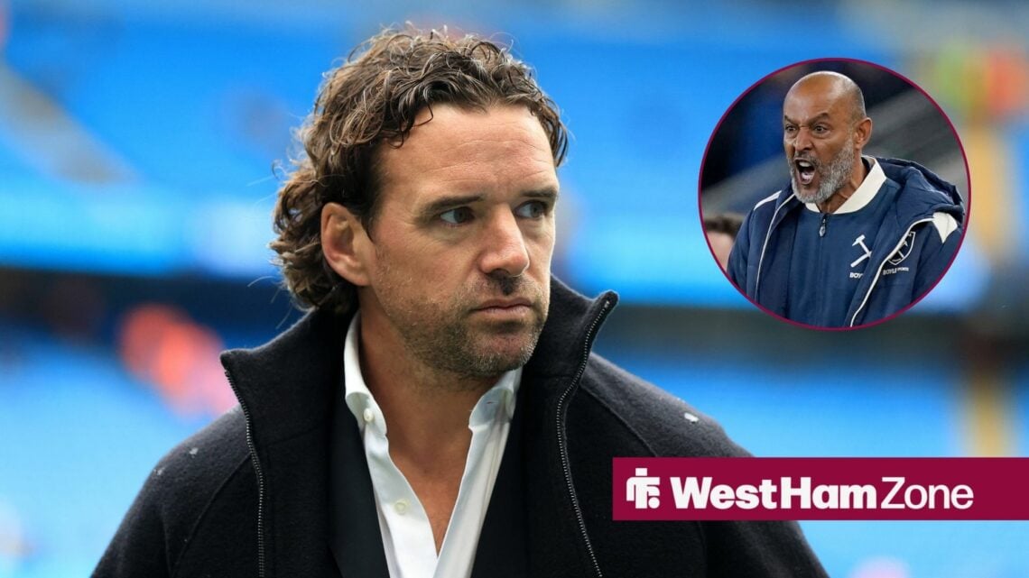 Owen Hargreaves looking towards a circular frame inset of Nuno Espirito Santo