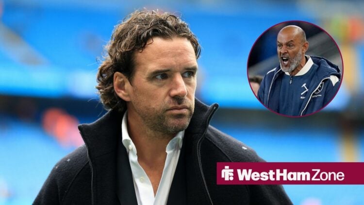 Owen Hargreaves looking towards a circular frame inset of Nuno Espirito Santo