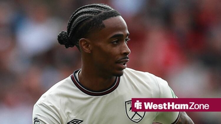 Crysencio Summerville in action for West Ham