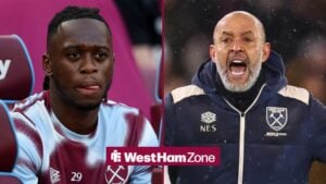 Aaron Wan-Bissaka next to Nuno Espirito Santo