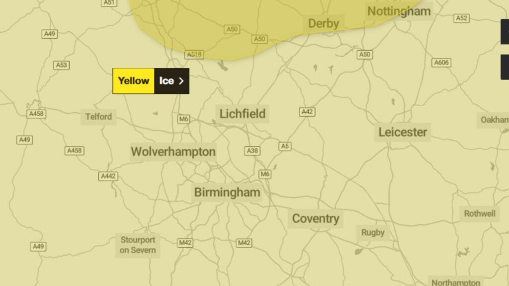 Weather warning near the Burton Area