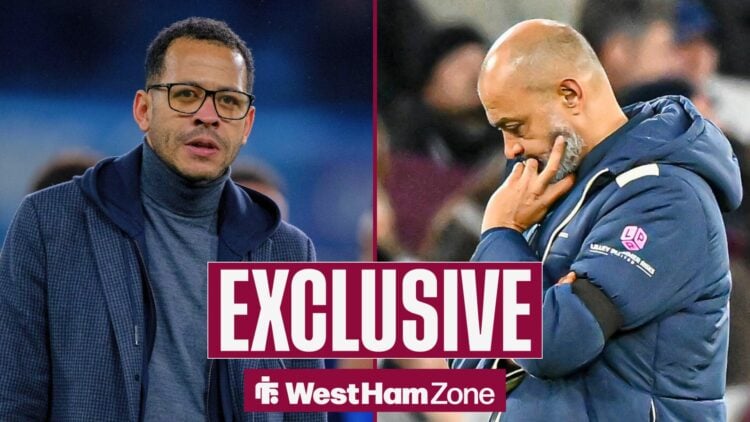 Split image of Chelsea manager Liam Rosenior and West Ham United boss Nuno Espirito Santo