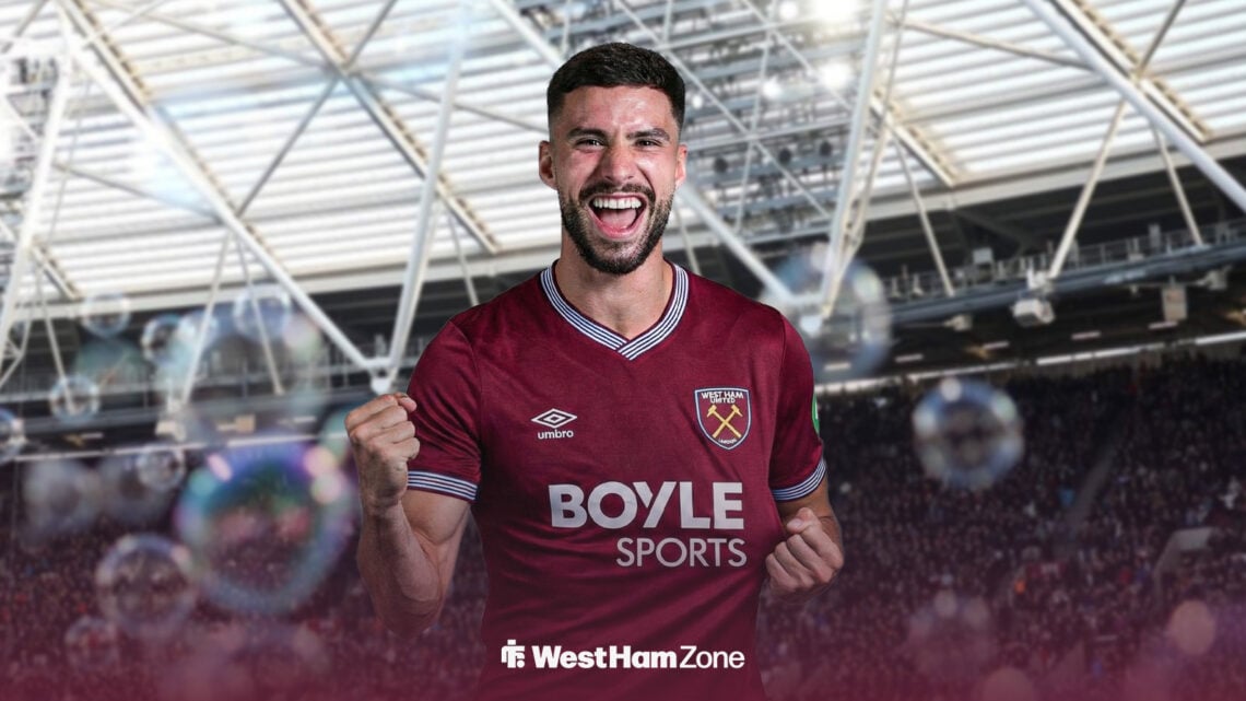 Matheus Fernandes in a West Ham kit