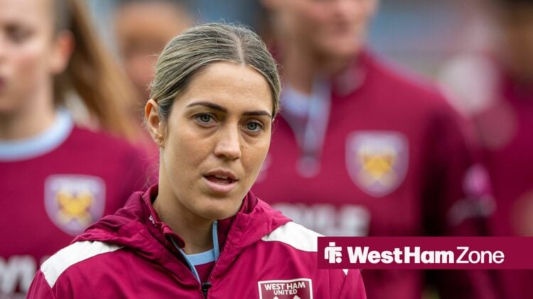Katrina Gorry in a West Ham warm-up