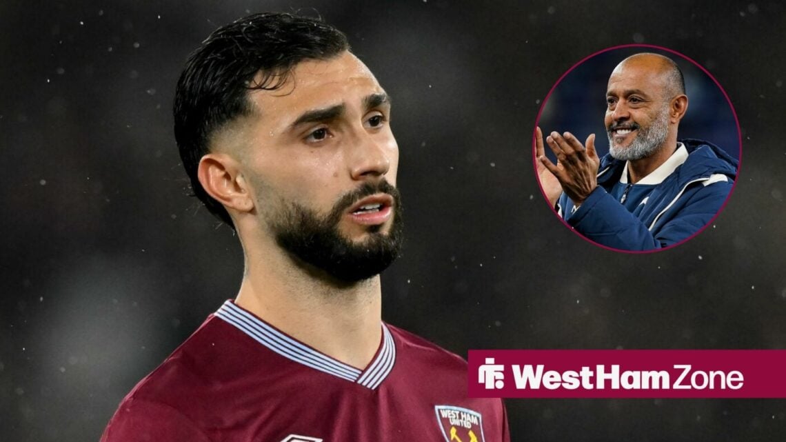 Taty Castellanos alongside a circle inset of Nuno Espirito Santo.