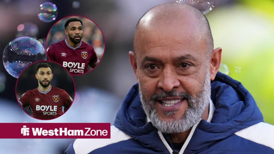 Premier League West Ham United v Burnley Nuno Espirito Santo manager of West Ham United during the Premier League match West Ham United vs Burnley ...