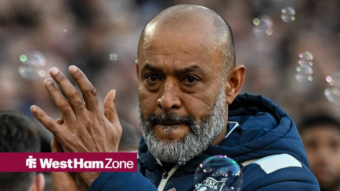 Nuno Espirito Santo looking worried as bubbles blow
