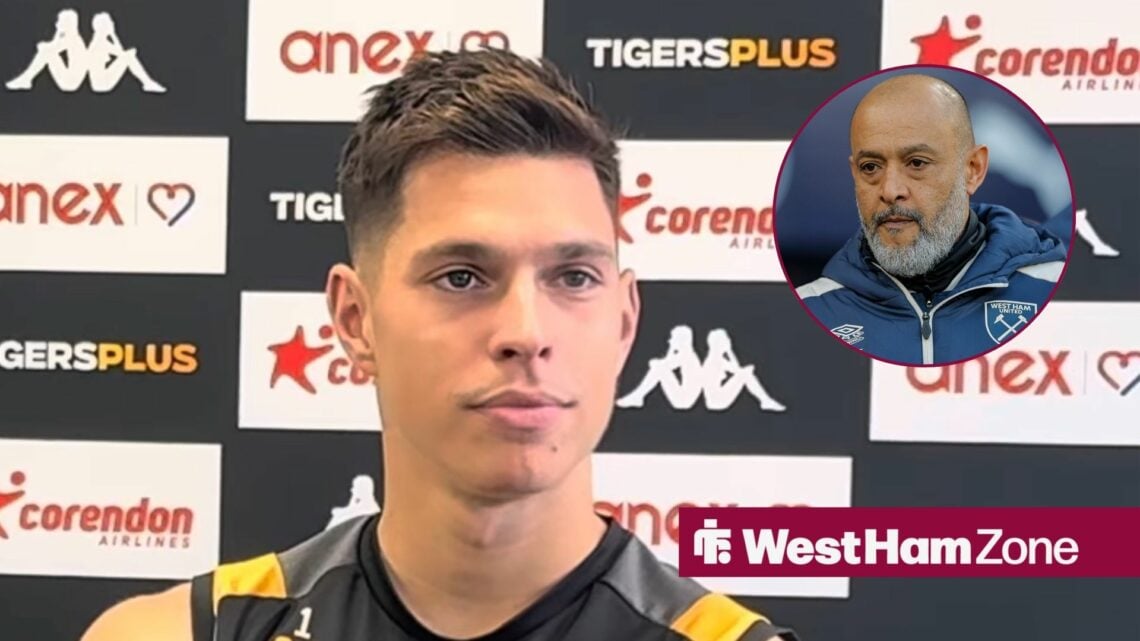 Ivor Pandur at a Hull City press conference with Nuno Espirito Santo in circular inset