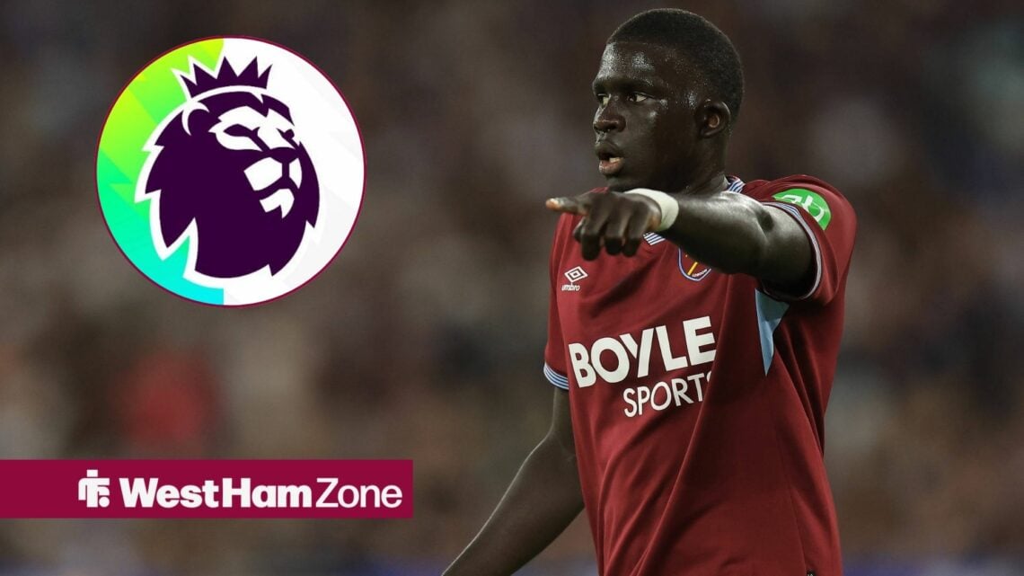 West Ham United v Chelsea Premier League 22/08/2025. West Ham United defender El Hadji Malick Diouf 12 during the Premier League match between West...