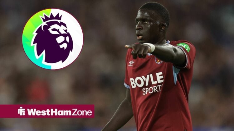 West Ham United v Chelsea Premier League 22/08/2025. West Ham United defender El Hadji Malick Diouf 12 during the Premier League match between West...