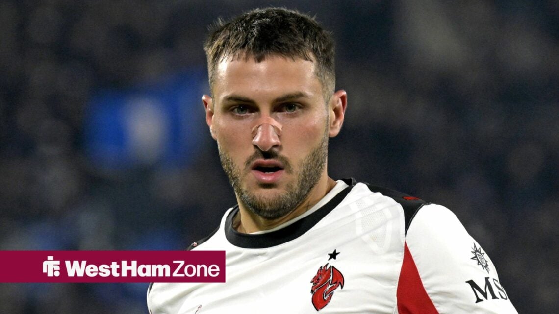 Santiago Gimenez in action for AC Milan