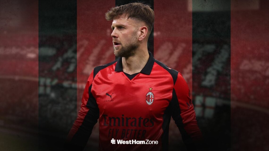 Niclas Fullkrug in an AC Milan shirt ahead of San Siro