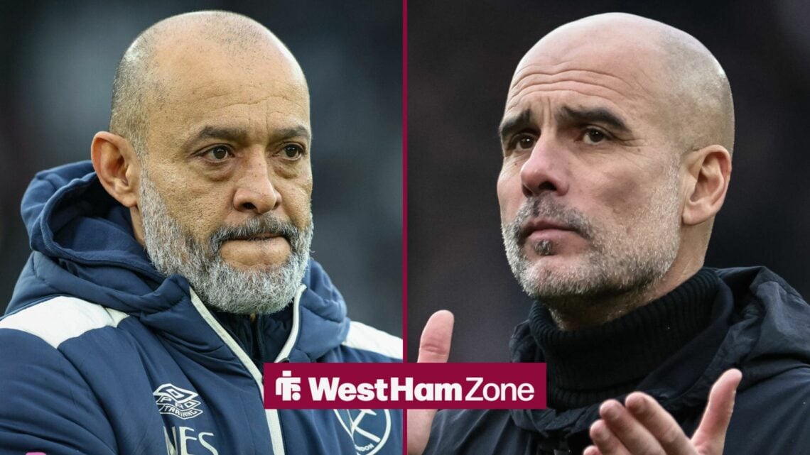 Nuno Espirito Santo and Pep Guardiola stood alongside each other.