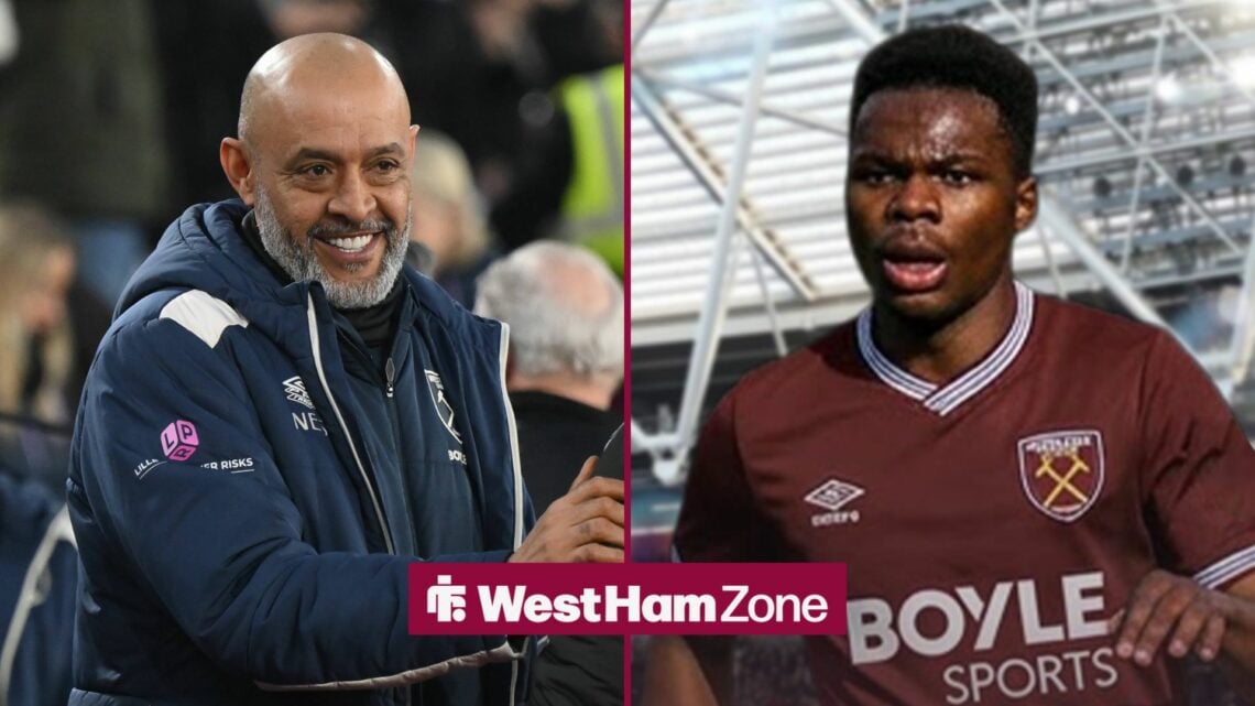 Nuno Espirito Santo smiling with West Ham target Mamadou Sangare