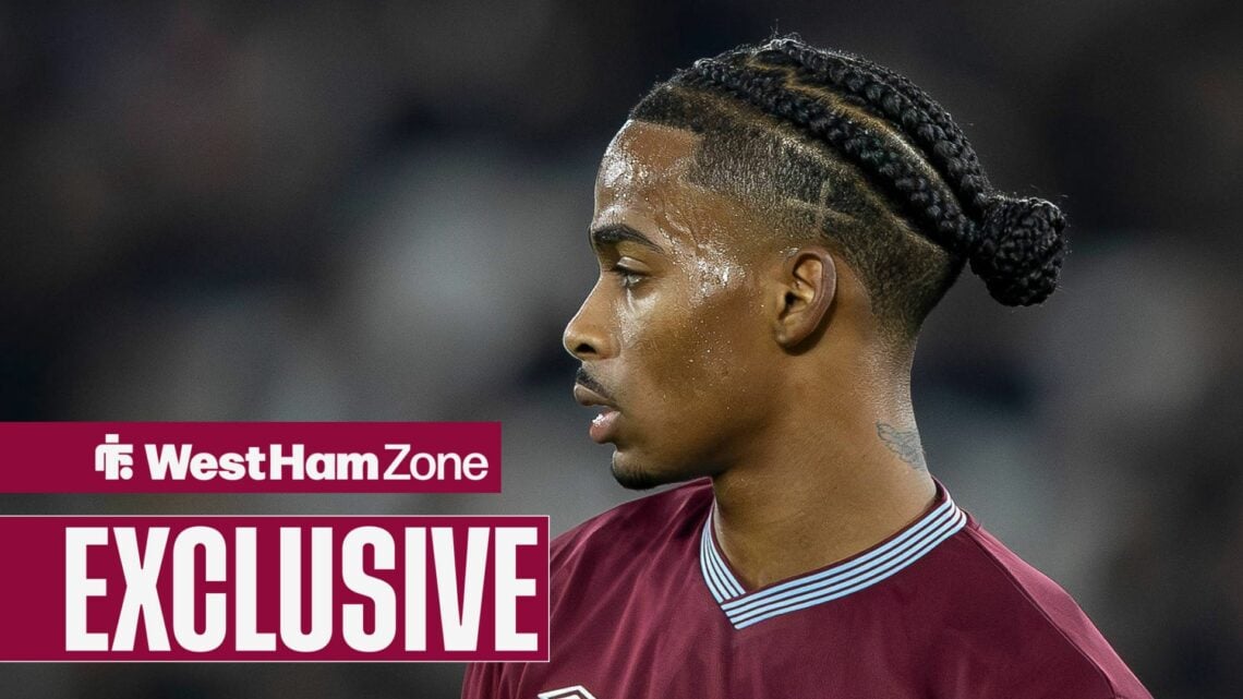 Crysencio Summerville in action for West Ham vs Brentford.