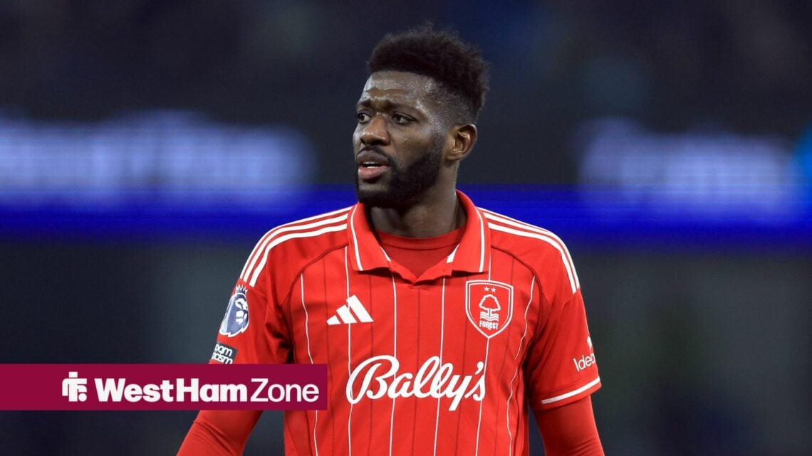 West Ham target and Nottingham Forest midfielder Ibrahim Sangare in action.