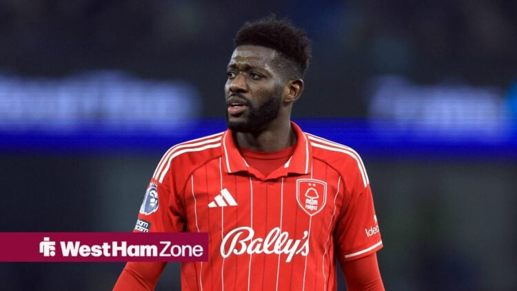 West Ham target and Nottingham Forest midfielder Ibrahim Sangare in action.