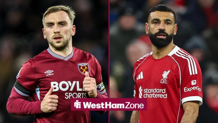 Jarrod Bowen of West Ham United during the Premier League match Wolverhampton Wanderers vs West Ham United at Molineux, Mohamed Salah of Liverpool ...