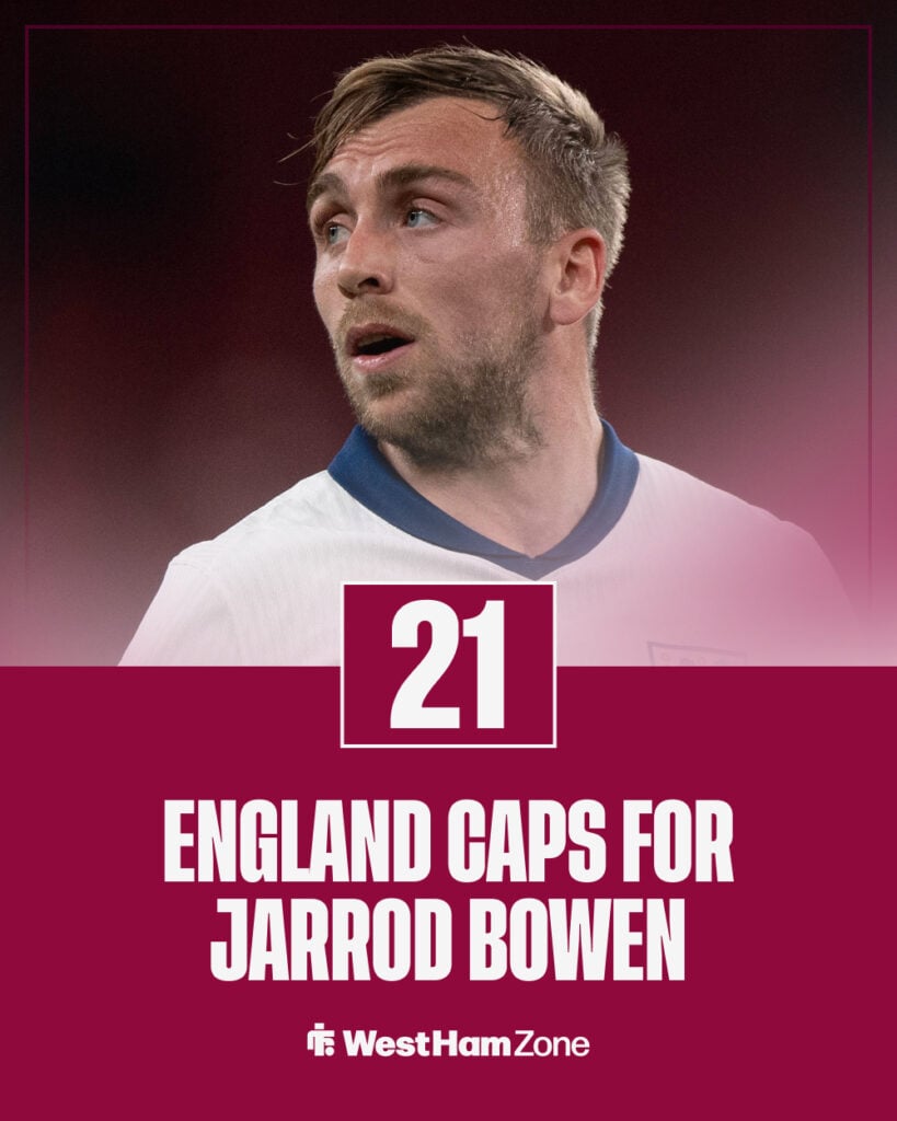 Jarrod Bowen has 21 England caps