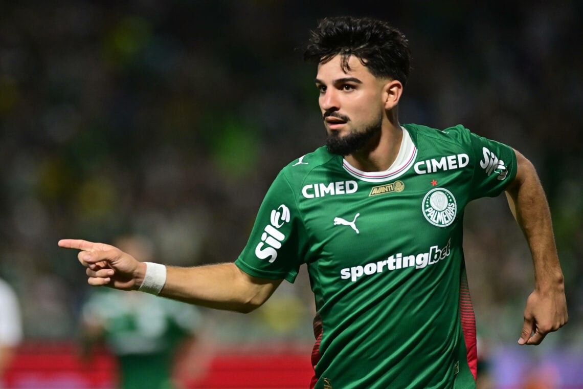 Flaco Lopez celebrating having scored for Palmeiras