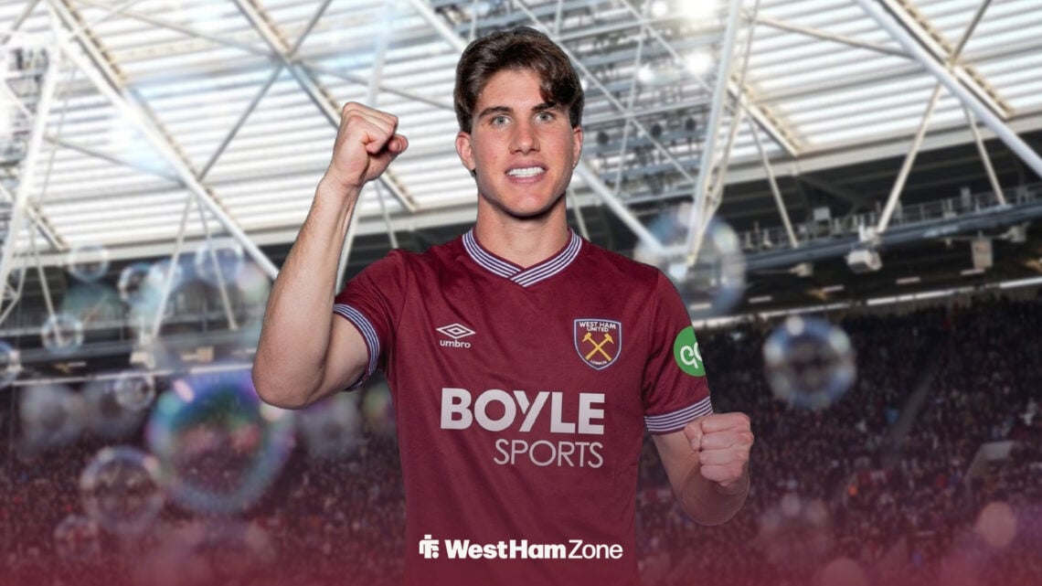 Cesare Casadei in a West Ham kit